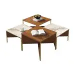 Crosby Premium Walnut & Stone Low Coffee Table – Modern Elegance for Sophisticated Living - Image 5