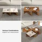 Crosby Premium Walnut & Stone Low Coffee Table – Modern Elegance for Sophisticated Living - Image 11