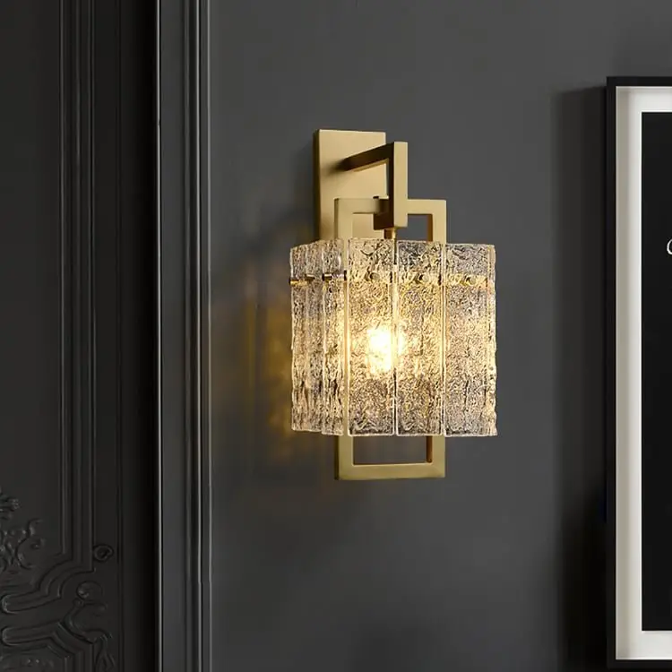 2025/05/1000166132.jpg Camphor Geometric Brass Wall Sconce with Water-Ripple Glass – Modern Luxury Lighting - Image 1