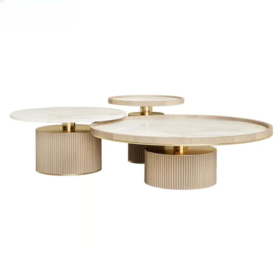 Gracias Modern French Round Coffee Table Set – Minimalist Luxury in Three Sizes - Image 5
