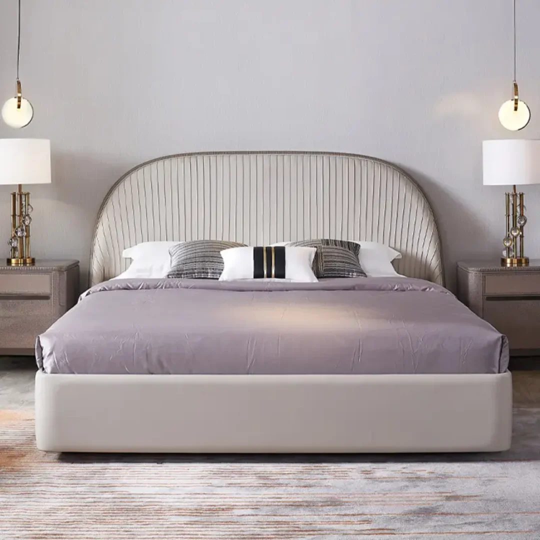 Reflex Modern Italian Design Luxury Bed King Size Modern Leather Bed - Image 3