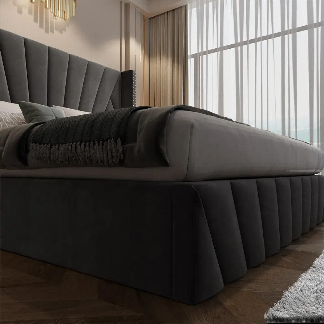 Kurtney Modern Italian Design Leather King Size Bed Copy - Image 3