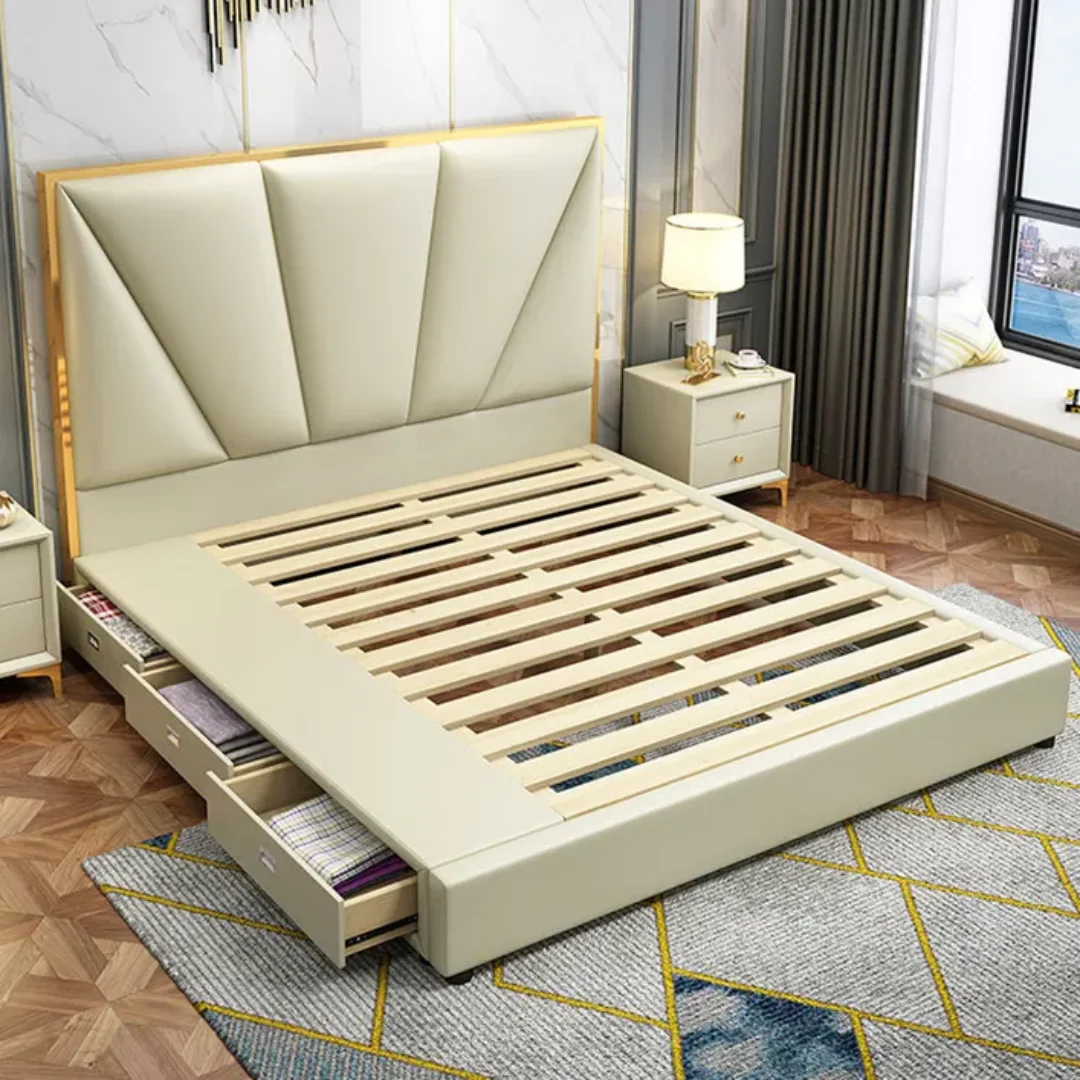 Carnegie Modern Italian Design Luxury Leather Bed King Size - Image 5