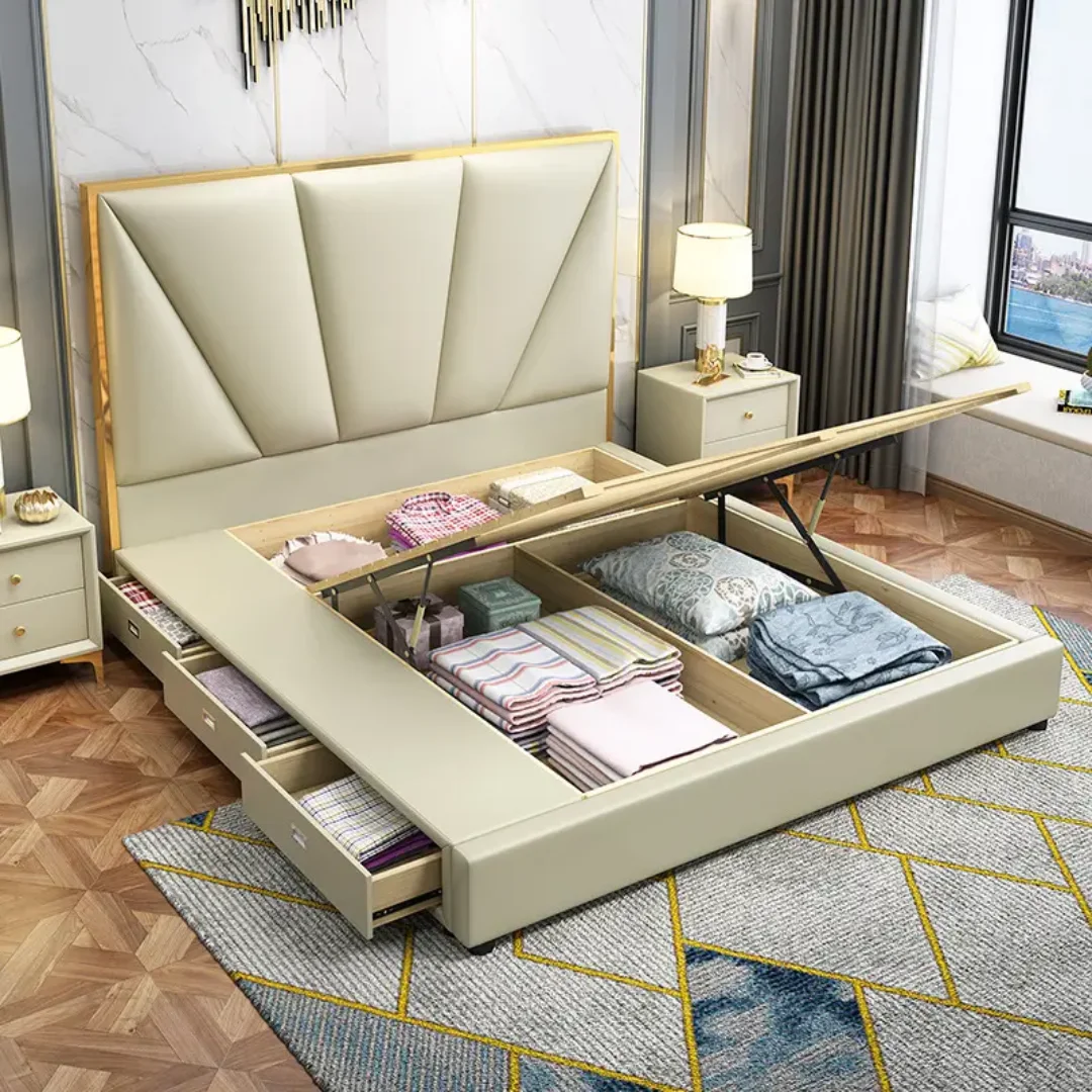 Carnegie Modern Italian Design Luxury Leather Bed King Size - Image 2