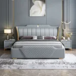 FlexEase Modern Italian Design Luxury Bed King Size Modern Leather Bed - Image 2