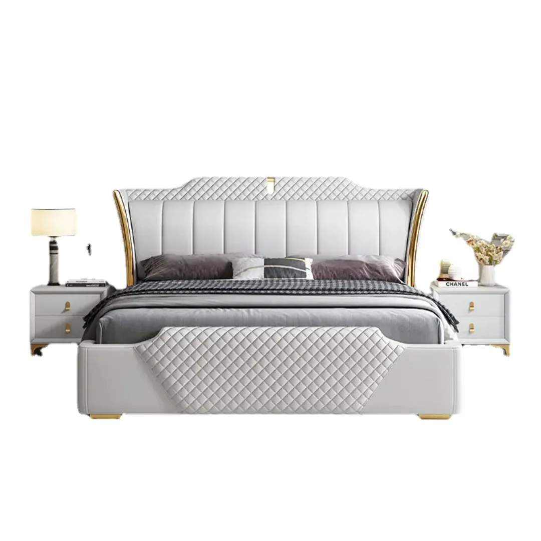 FlexEase Modern Italian Design Luxury Bed King Size Modern Leather Bed - Image 5