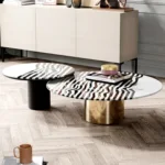 Alex Modern Design Round shape marble top luxury Coffee Table - Image 11