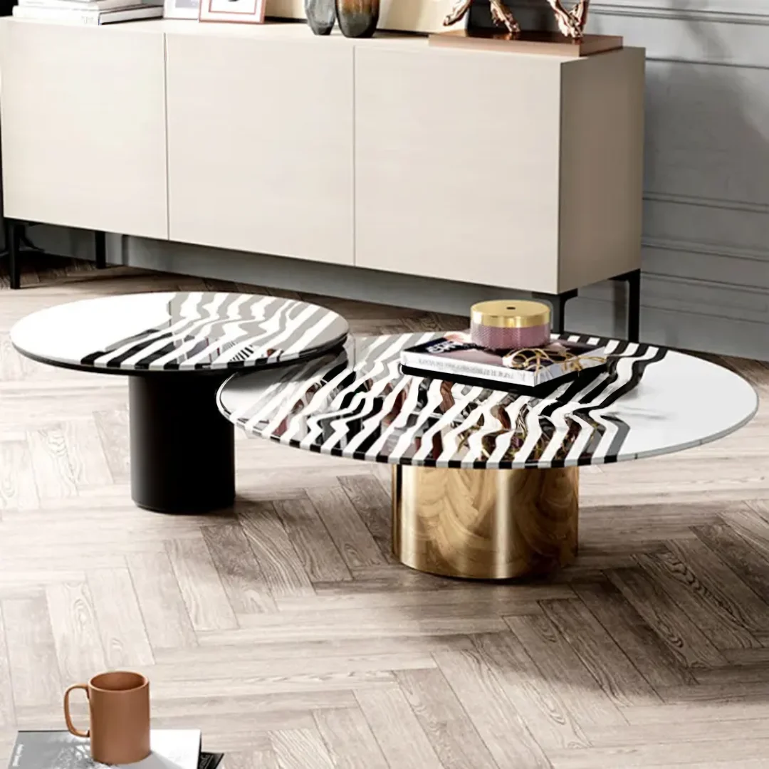 Alex Modern Design Round shape marble top luxury Coffee Table - Image 11