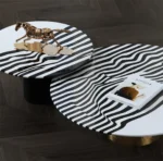 Alex Modern Design Round shape marble top luxury Coffee Table - Image 9