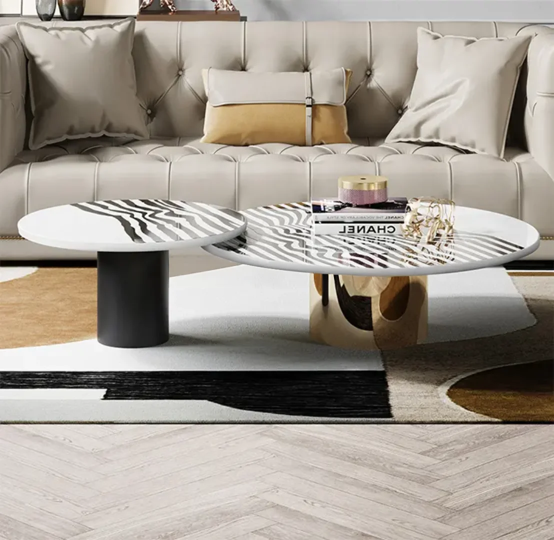Alex Modern Design Round shape marble top luxury Coffee Table - Image 13