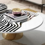 Alex Modern Design Round shape marble top luxury Coffee Table - Image 10
