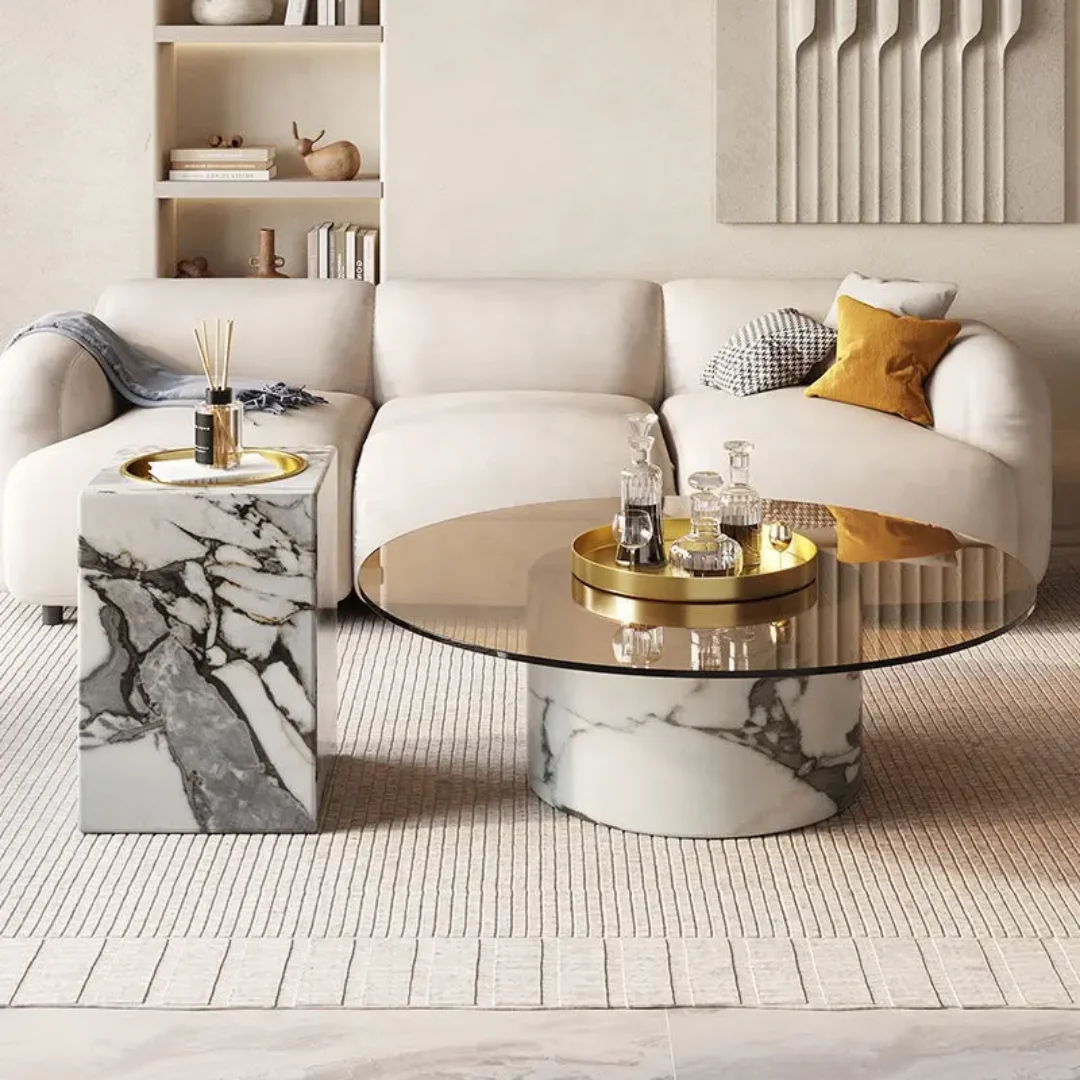 Epps Contemporary Round & Marble Coffee Table Set – Functional Elegance for Modern Living Spaces - Image 8
