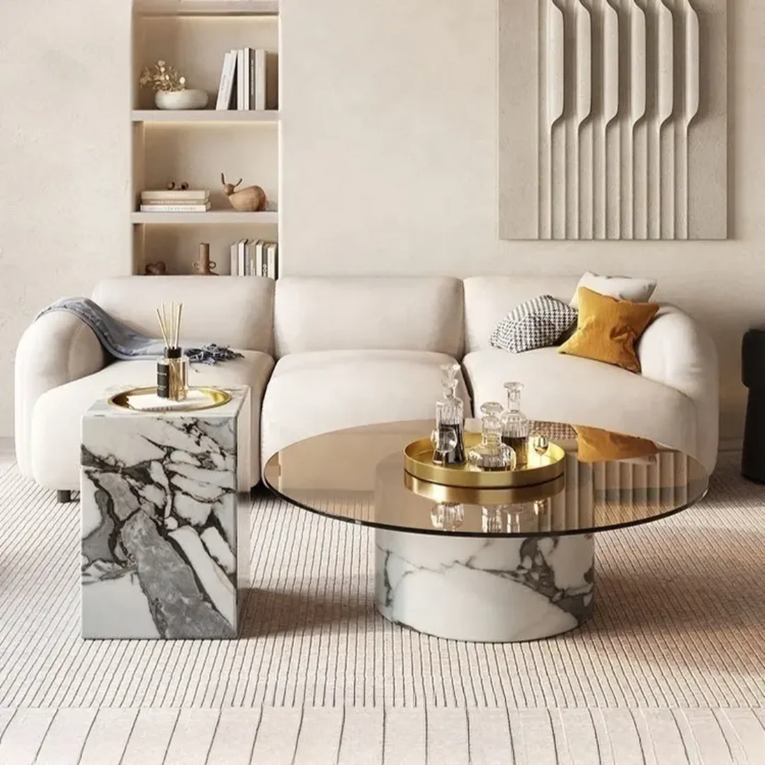 Epps Contemporary Round & Marble Coffee Table Set – Functional Elegance for Modern Living Spaces - Image 5
