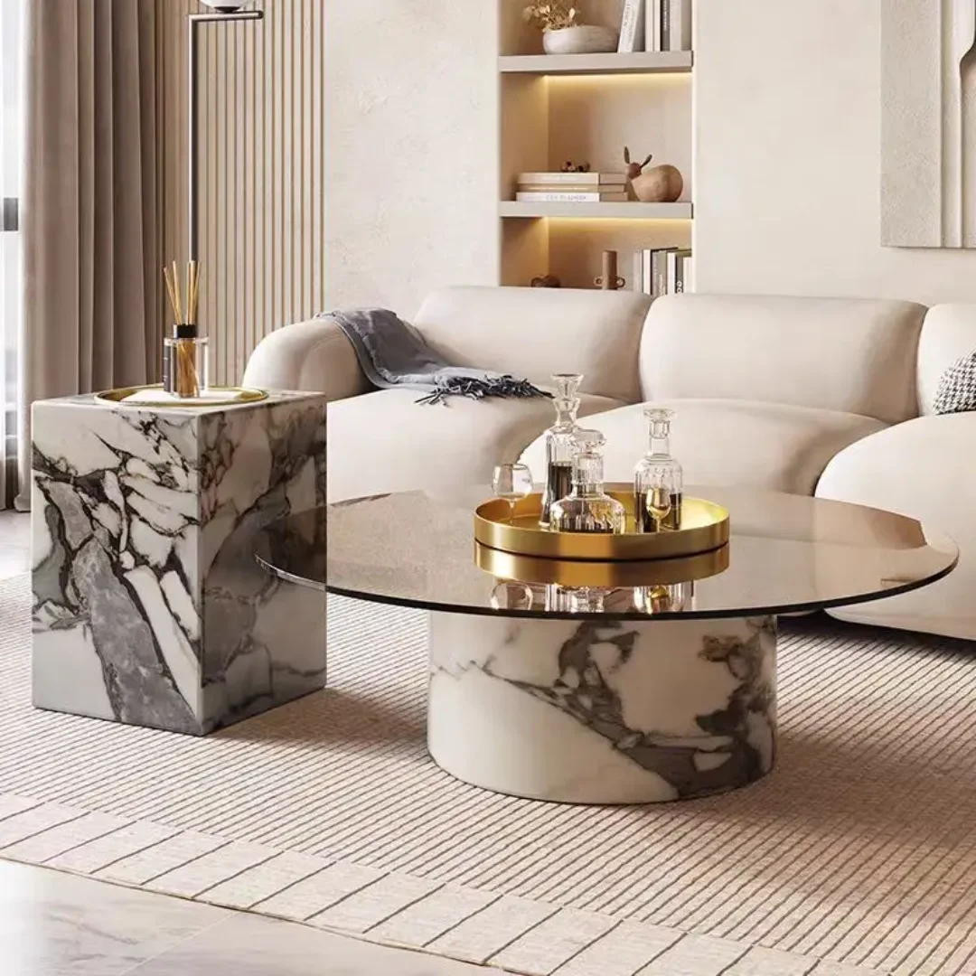 Epps Contemporary Round & Marble Coffee Table Set – Functional Elegance for Modern Living Spaces - Image 4