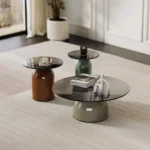Italian Design Polished Stainless Steel Stone-Shaped Modern Designer Console Table - Image 3