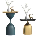 Apex Modern Round Black & Gold Metal End Table - Image 2