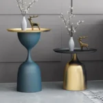 Apex Modern Round Black & Gold Metal End Table - Image 6