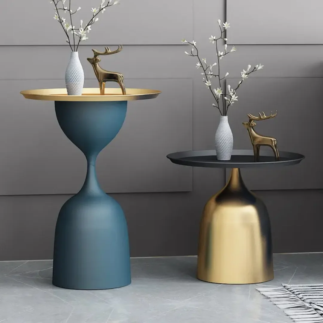 Apex Modern Round Black & Gold Metal End Table - Image 6