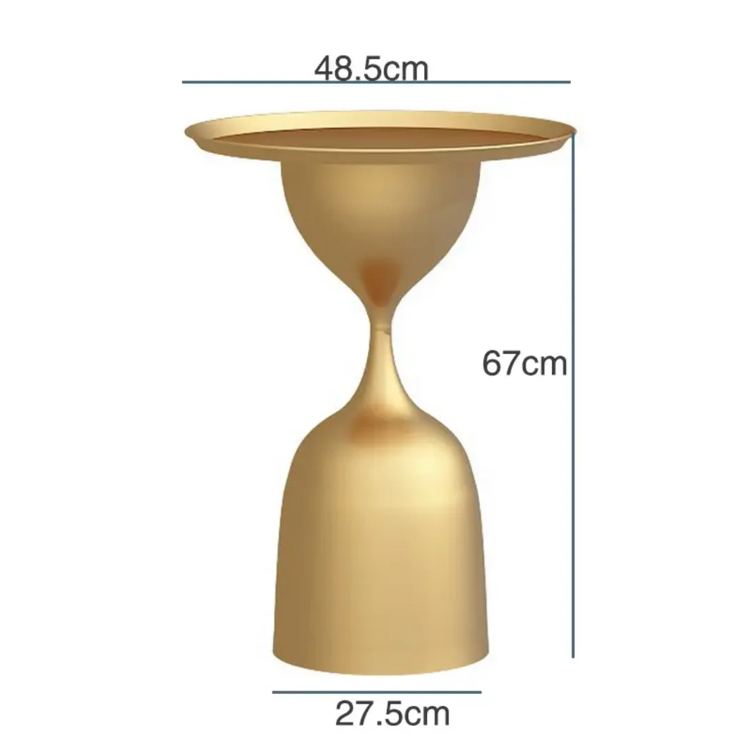 Apex Modern Round Black & Gold Metal End Table - Image 5