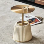 Marcella Gold Metal Legs Contemporary end Table - Image 4