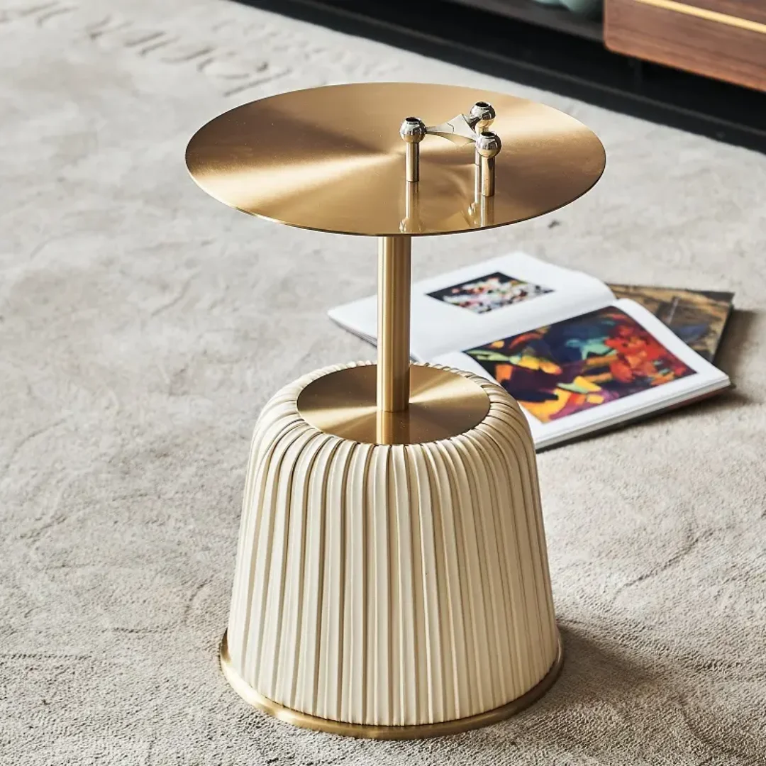 Marcella Gold Metal Legs Contemporary end Table - Image 4