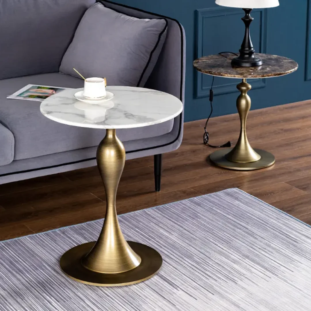 2025/05/1000169049.png Universal White Sintered Stone Bedside Small End Table Stainless Steel - Image 1