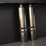 Brown Marble and Gold Base Console Table with French Designer Look - Image 5