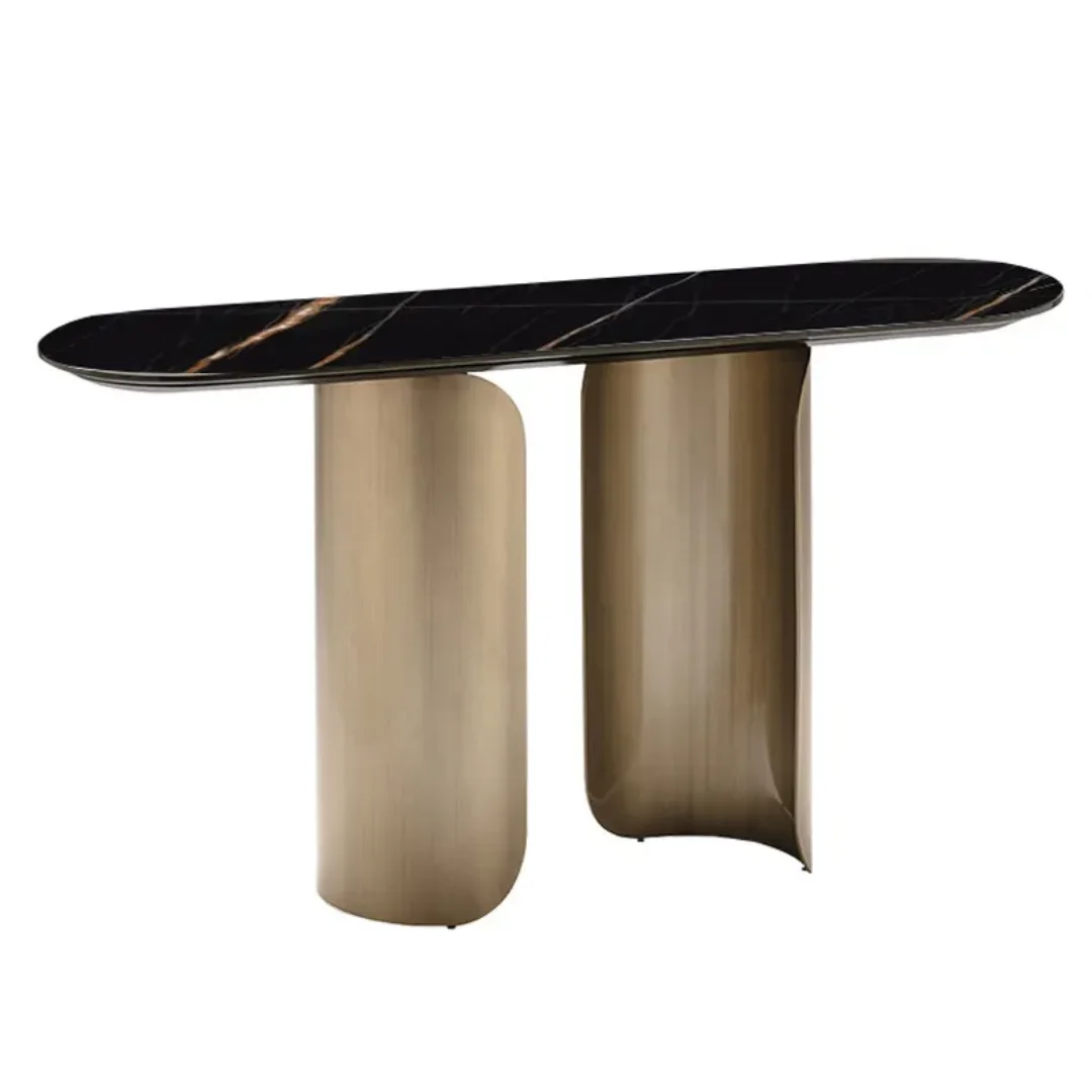 2025/05/1000169155.png Venisa Stainless Steel Console Table with Marble Top - Modern Luxury for Your Home - Image 1