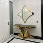 Black Marble and Gold Butterfly Console Table with French Designer Look! - Image 3