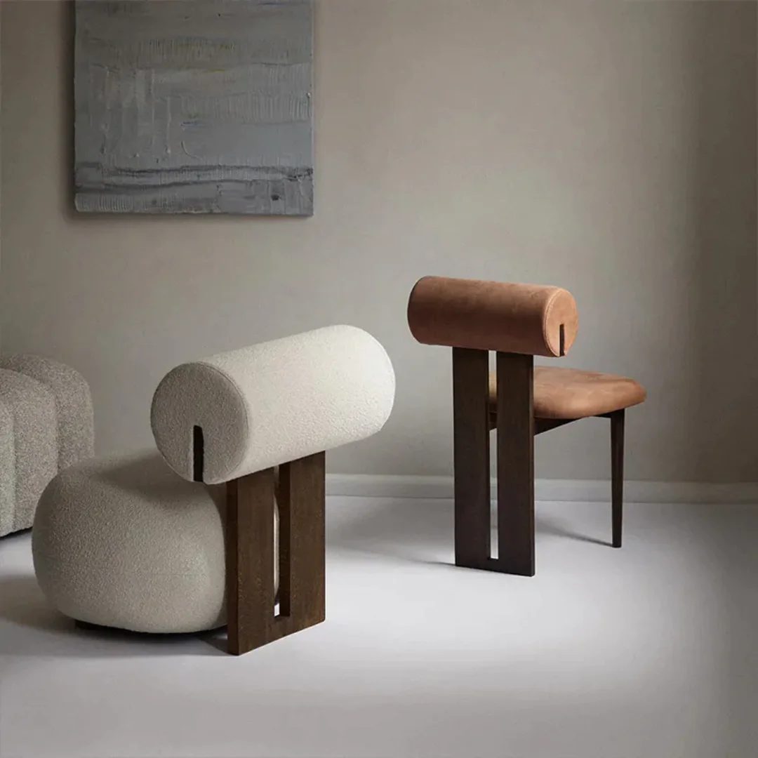 Retro Japandi design Western Restaurant Dining Chair - Image 4