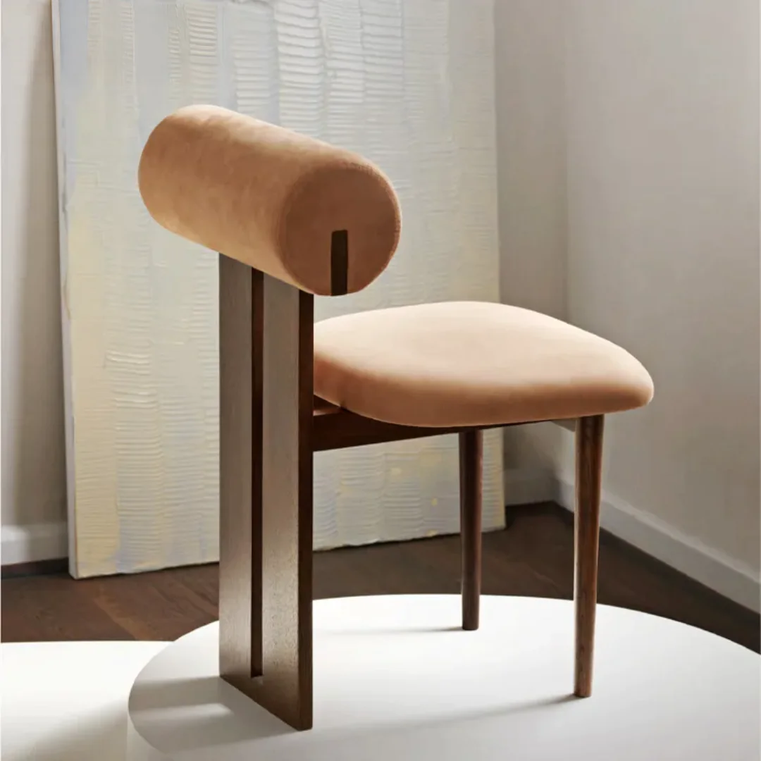 Retro Japandi design Western Restaurant Dining Chair - Image 7