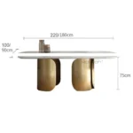 Starlink Dining Table Stainless Steel Golden Leg + Natural Marble Top Table - Image 6
