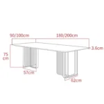 Angus Dining Table Stainless Steel Golden Leg + Natural Marble Top Table - Image 5