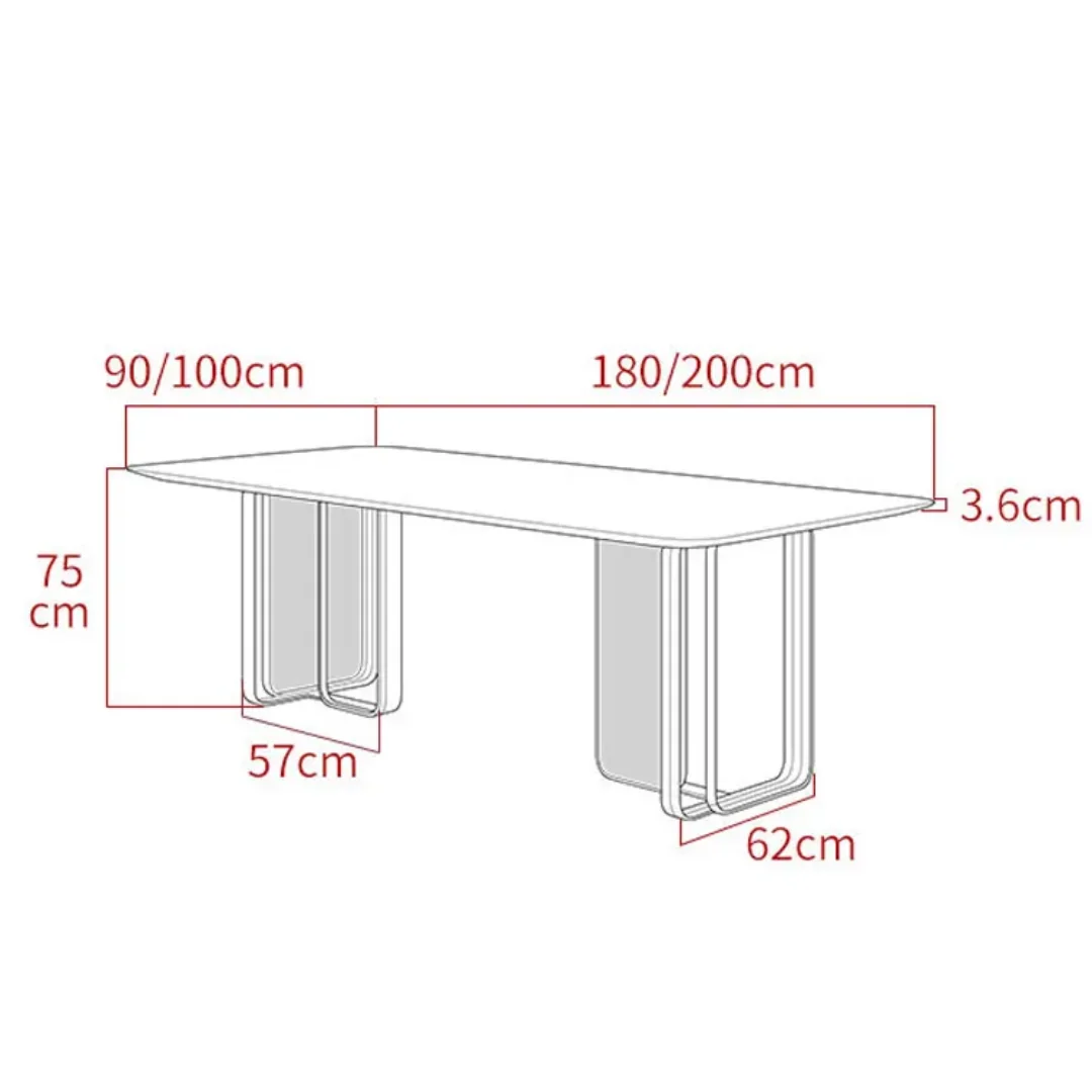 Angus Dining Table Stainless Steel Golden Leg + Natural Marble Top Table - Image 5