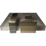 Temzz Modern Rectangular stainless steel coffee Table - Image 4
