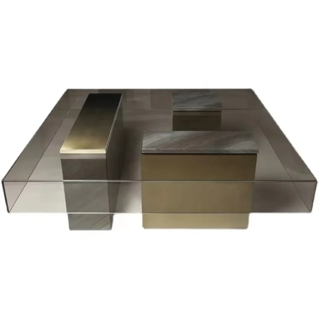Temzz Modern Rectangular stainless steel coffee Table - Image 4