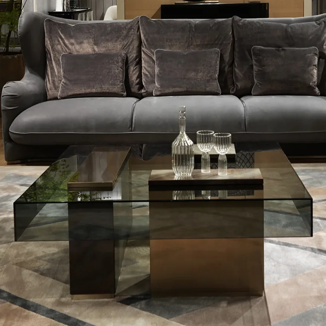 Temzz Modern Rectangular stainless steel coffee Table - Image 2