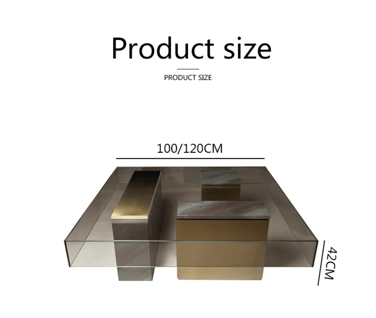 Temzz Modern Rectangular stainless steel coffee Table - Image 6