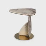 Kingsway Side Table Stainless Steel Leg With Faux Marble - Image 6