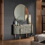 Tamagawa Luxury Modern Gold Metal Legs Marble Top Console Table - Image 2