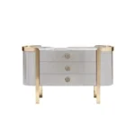 Tamagawa Luxury Modern Gold Metal Legs Marble Top Console Table - Image 5
