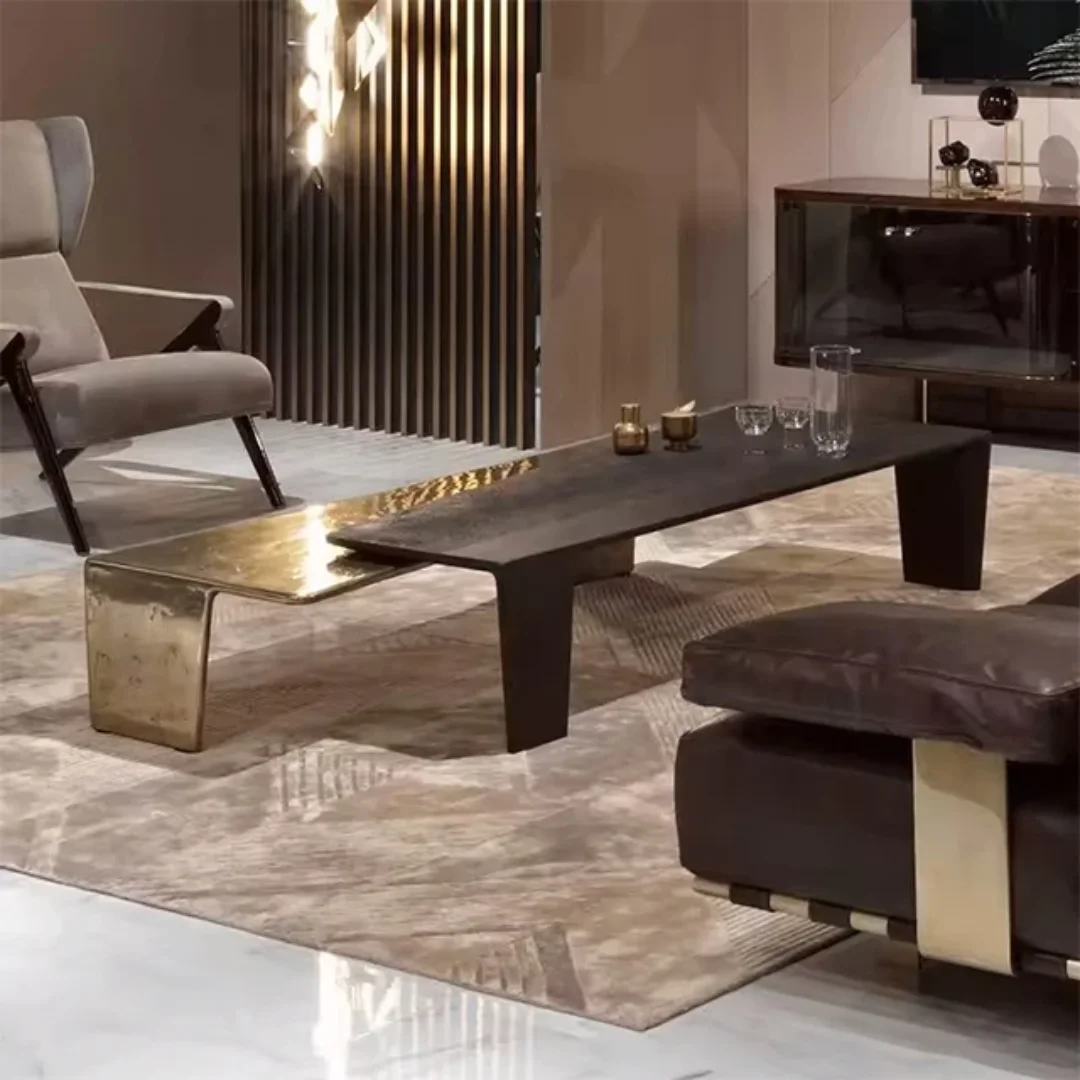 2025/05/1000171599.png Narley Double-Layer Italian Light Luxury Coffee Table: Modern Elegance in Black and Gold - Image 1