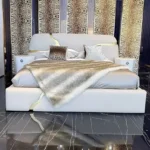 Kurtney Modern Italian Design Leather King Size Bed - Image 6