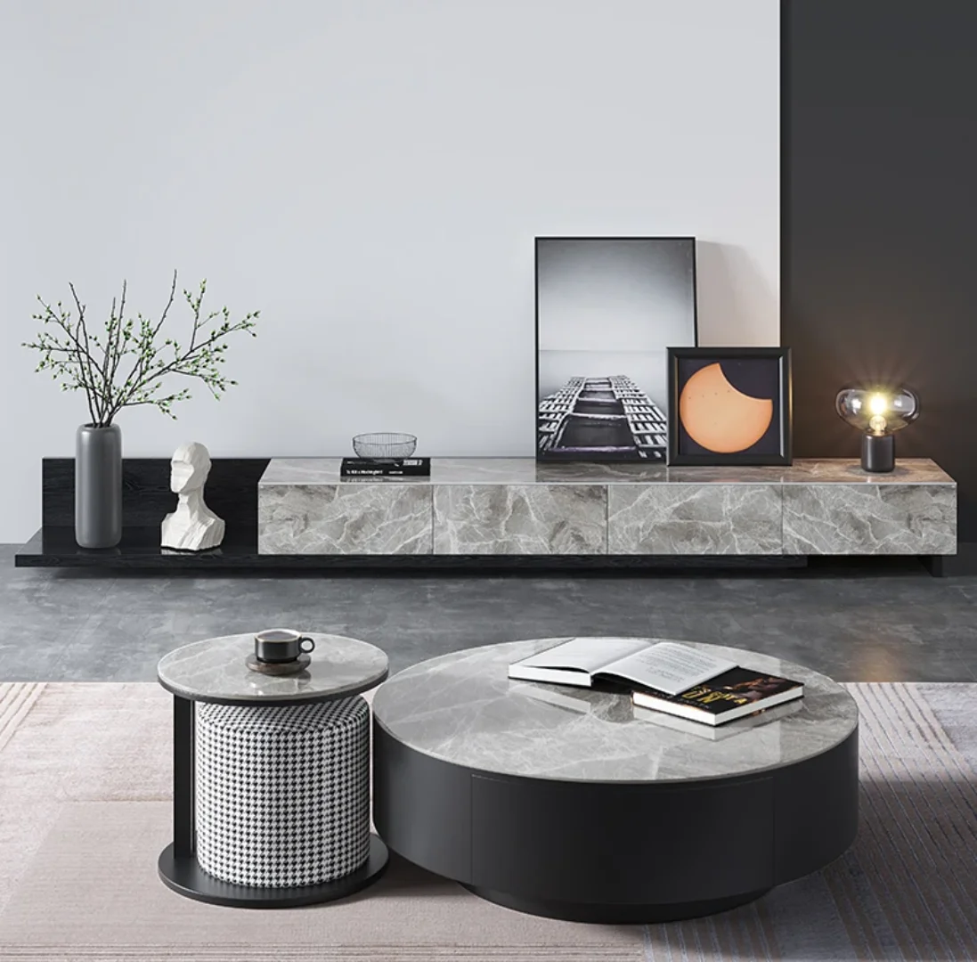 2025/05/1000171644.png Cuddy Modern round center table Marble Coffee table two pieces - Image 1