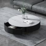 Cuddy Modern round center table Marble Coffee table two pieces - Image 3