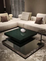 Master Modern Gold Square Coffee Table with Glass Top