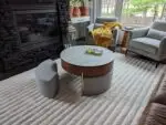 Crosby Marble Top Side Table In White & Gold Colour Coffee Table - Image 3