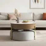 Crosby Marble Top Side Table In White & Gold Colour Coffee Table