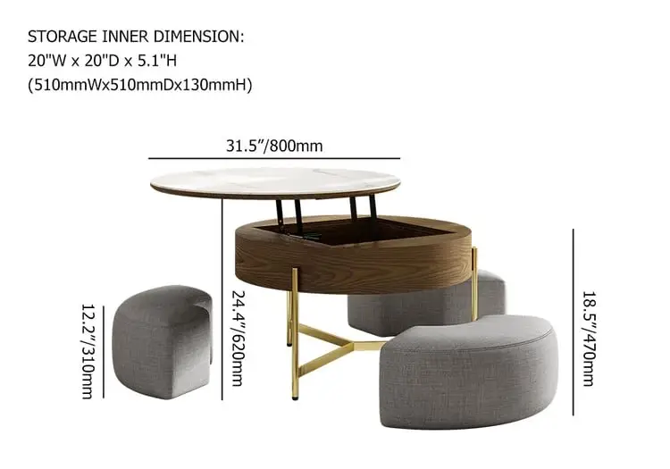 Crosby Marble Top Side Table In White & Gold Colour Coffee Table - Image 7