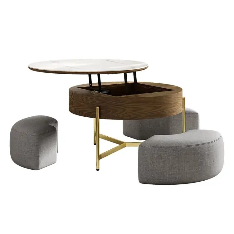 Crosby Marble Top Side Table In White & Gold Colour Coffee Table - Image 12